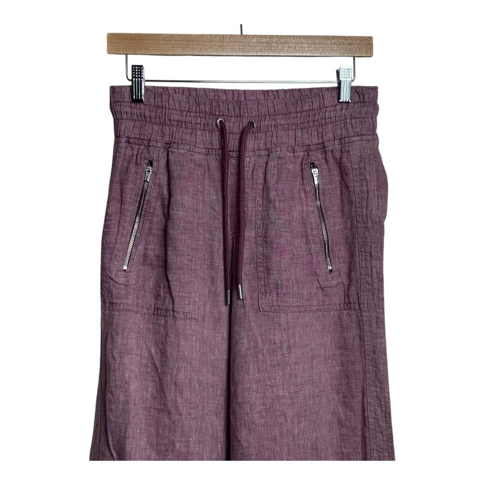 Athleta caboLinen Pants Drawstring Waist Wide‎ Leg Casual Comfort Rose - Picture 4 of 8